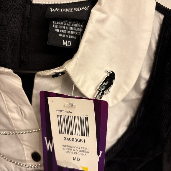 Wednesday Adam’s Black and White gothic hot topic Women's Dress - Picture 2 of 8